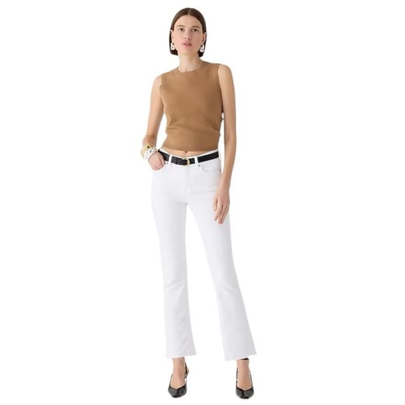 J Crew 9" demi-boot crop jean in white wash Womens Size 24 - Picture 1 of 11